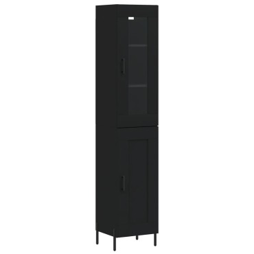 vidaXL Ντουλάπι Μαύρο 34,5x34x180cm από Επεξεργασμένο Ξύλο 1 τεμ.