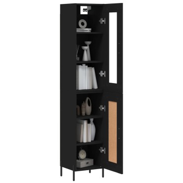 vidaXL Ντουλάπι Μαύρο 34,5x34x180cm από Επεξεργασμένο Ξύλο 1 τεμ.