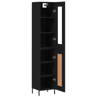 vidaXL Ντουλάπι Μαύρο 34,5x34x180cm από Επεξεργασμένο Ξύλο 1 τεμ.