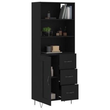 vidaXL Ντουλάπι Μαύρο 69,5x34x180cm από Επεξεργασμένο Ξύλο 1 τεμ.