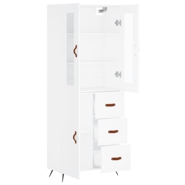 vidaXL Ντουλάπι Λευκό 69,5x34x180cm από Επεξεργασμένο Ξύλο 1 τεμ.