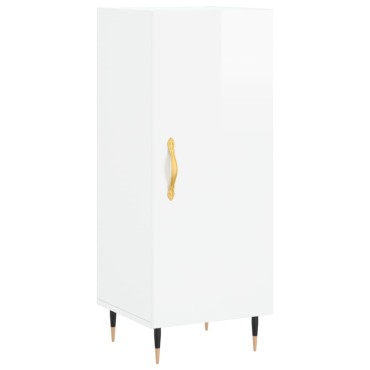 vidaXL Ντουλάπι Γυαλ. Λευκό 34,5x34x180cm από Επεξεργασμένο Ξύλο 1 τεμ.