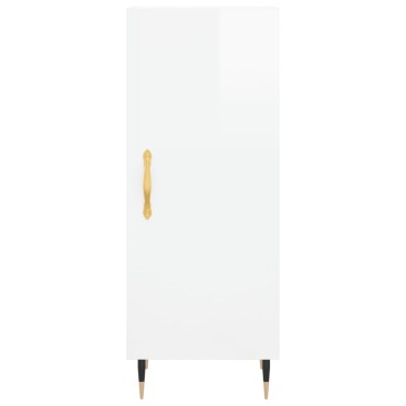 vidaXL Ντουλάπι Γυαλ. Λευκό 34,5x34x180cm από Επεξεργασμένο Ξύλο 1 τεμ.
