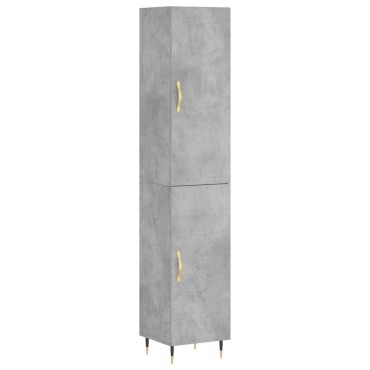 vidaXL Ντουλάπι Γκρι Σκυροδέματος 34,5x34x180cm Επεξεργασμένο Ξύλο 1 τεμ.