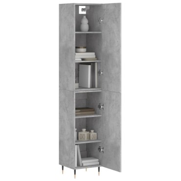vidaXL Ντουλάπι Γκρι Σκυροδέματος 34,5x34x180cm Επεξεργασμένο Ξύλο 1 τεμ.