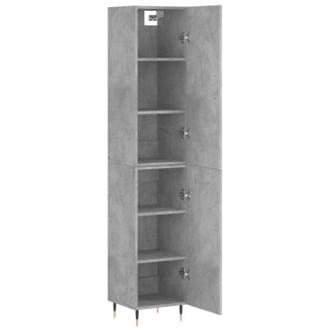 vidaXL Ντουλάπι Γκρι Σκυροδέματος 34,5x34x180cm Επεξεργασμένο Ξύλο 1 τεμ.