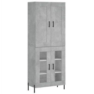 vidaXL Ντουλάπι Γκρι Σκυροδέματος 69,5x34x180cm Επεξεργασμένο Ξύλο 1 τεμ.