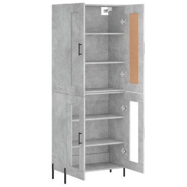 vidaXL Ντουλάπι Γκρι Σκυροδέματος 69,5x34x180cm Επεξεργασμένο Ξύλο 1 τεμ.