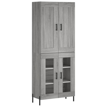 vidaXL Ντουλάπι Γκρι Sonoma 69,5x34x180cm Επεξεργασμένο Ξύλο 1 τεμ.