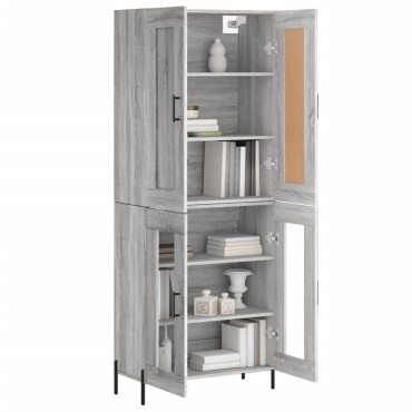 vidaXL Ντουλάπι Γκρι Sonoma 69,5x34x180cm Επεξεργασμένο Ξύλο 1 τεμ.