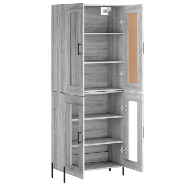 vidaXL Ντουλάπι Γκρι Sonoma 69,5x34x180cm Επεξεργασμένο Ξύλο 1 τεμ.