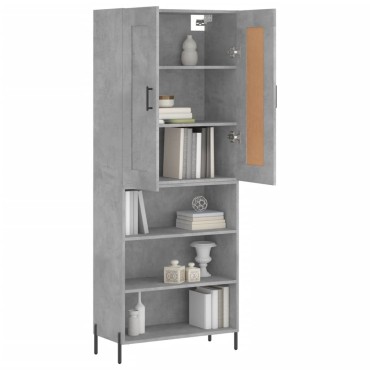 vidaXL Ντουλάπι Γκρι Σκυροδέματος 69,5x34x180cm Επεξεργασμένο Ξύλο 1 τεμ.