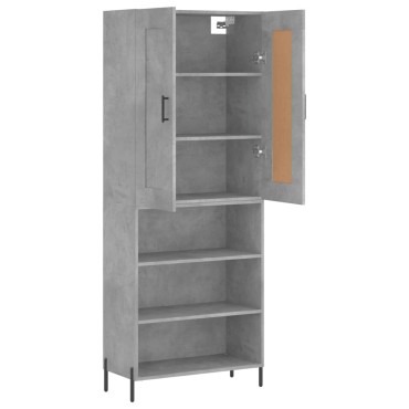 vidaXL Ντουλάπι Γκρι Σκυροδέματος 69,5x34x180cm Επεξεργασμένο Ξύλο 1 τεμ.