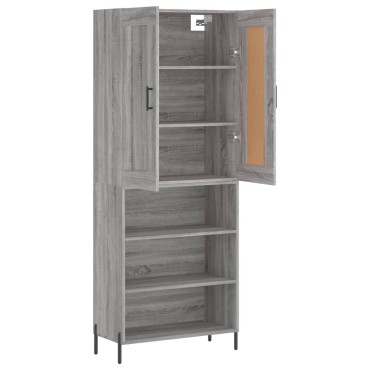 vidaXL Ντουλάπι Γκρι Sonoma 69,5x34x180cm Επεξεργασμένο Ξύλο 1 τεμ.