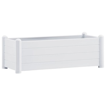 vidaXL Ζαρντινιέρα Υπερυψωμένη Λευκή 100 x 43 x 35 εκ. Πολυπροπυλένιο