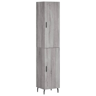 vidaXL Μπουφές Sonoma Γκρι 34,5x34x180cm από Επεξεργασμένο Ξύλο 1 τεμ.