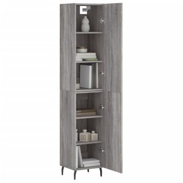 vidaXL Μπουφές Sonoma Γκρι 34,5x34x180cm από Επεξεργασμένο Ξύλο 1 τεμ.