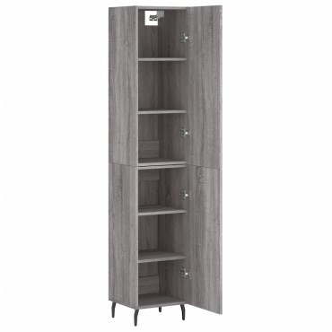 vidaXL Μπουφές Sonoma Γκρι 34,5x34x180cm από Επεξεργασμένο Ξύλο 1 τεμ.