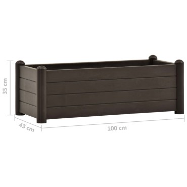 vidaXL Ζαρντινιέρα Υπερυψωμένη Μόκα 100 x 43 x 35 εκ. Πολυπροπυλένιο