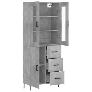 vidaXL Ντουλάπι Γκρι Σκυροδέματος 69,5x34x180cm Επεξεργασμένο Ξύλο 1 τεμ.