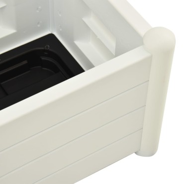 vidaXL Ζαρντινιέρα Κήπου με Καφασωτό Λευκή 43x43x142 εκ Πολυπροπυλένιο