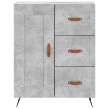vidaXL Ντουλάπι Γκρι Σκυροδέματος 69,5x34x180cm Επεξεργασμένο Ξύλο 1 τεμ.