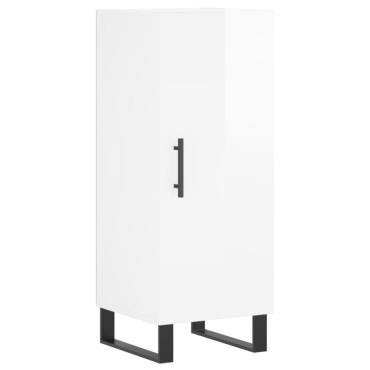 vidaXL Ντουλάπι Γυαλ. Λευκό 34,5x34x180cm από Επεξεργασμένο Ξύλο 1 τεμ.