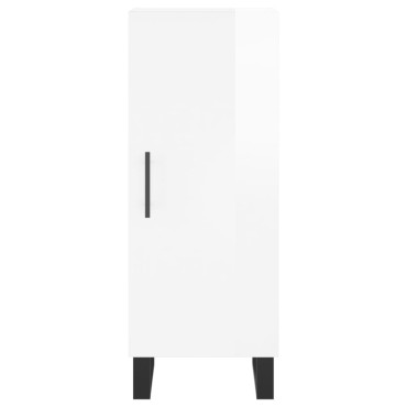 vidaXL Ντουλάπι Γυαλ. Λευκό 34,5x34x180cm από Επεξεργασμένο Ξύλο 1 τεμ.