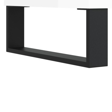 vidaXL Ντουλάπι Γυαλ. Λευκό 34,5x34x180cm από Επεξεργασμένο Ξύλο 1 τεμ.