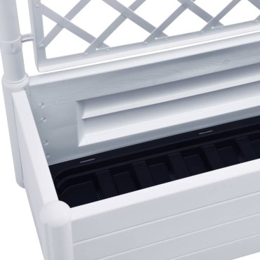 vidaXL Ζαρντινιέρα Κήπου με Καφασωτό Λευκή 100 x 43 x 142 εκ. από PP