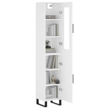 vidaXL Ντουλάπι Λευκό 34,5x34x180cm από Επεξεργασμένο Ξύλο 1 τεμ.
