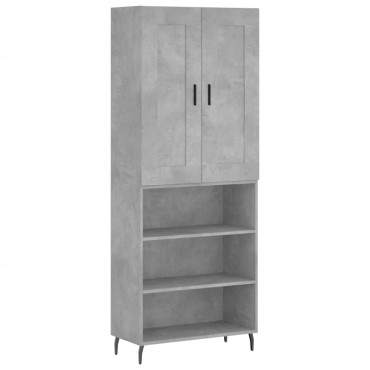 vidaXL Ντουλάπι Γκρι Σκυροδέματος 69,5x34x180cm Επεξεργασμένο Ξύλο 1 τεμ.