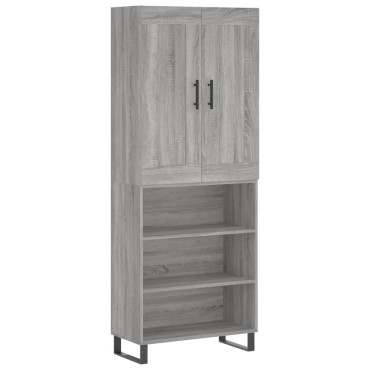 vidaXL Ντουλάπι Γκρι Sonoma 69,5x34x180cm Επεξεργασμένο Ξύλο 1 τεμ.