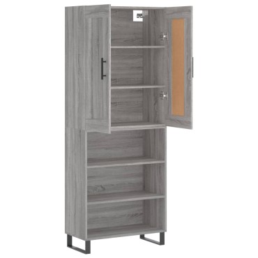 vidaXL Ντουλάπι Γκρι Sonoma 69,5x34x180cm Επεξεργασμένο Ξύλο 1 τεμ.