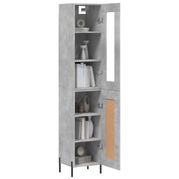 vidaXL Ντουλάπι Γκρι Σκυροδέματος 34,5x34x180cm Επεξεργασμένο Ξύλο 1 τεμ.