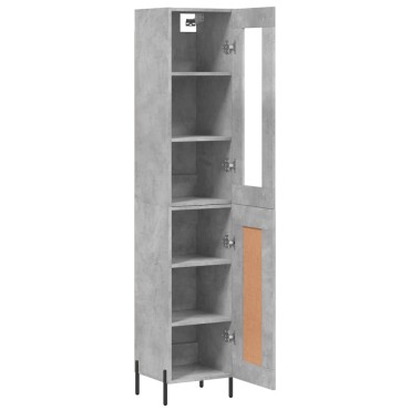 vidaXL Ντουλάπι Γκρι Σκυροδέματος 34,5x34x180cm Επεξεργασμένο Ξύλο 1 τεμ.
