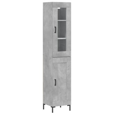 vidaXL Ντουλάπι Γκρι Σκυροδέματος 34,5x34x180cm Επεξεργασμένο Ξύλο 1 τεμ.
