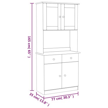 vidaXL Ντουλάπι ALTA 77x35x165cm από Μασίφ Ξύλο Πεύκου 1 τεμ.