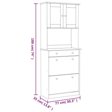 vidaXL Ντουλάπι ALTA 77x35x188cm από Μασίφ Ξύλο Πεύκου 1 τεμ.