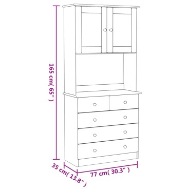 vidaXL Ντουλάπι ALTA 77x35x165cm από Μασίφ Ξύλο Πεύκου 1 τεμ.