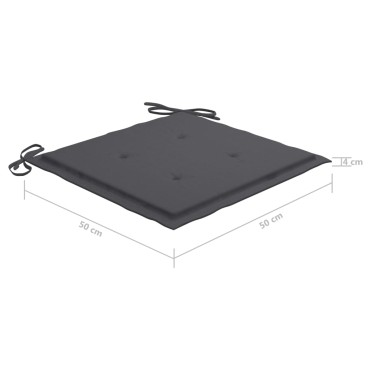 vidaXL Μαξιλάρια Καρέκλας Κήπου 4τεμ Ανθρακί 50x50x4cm Oxford Ύφασμα