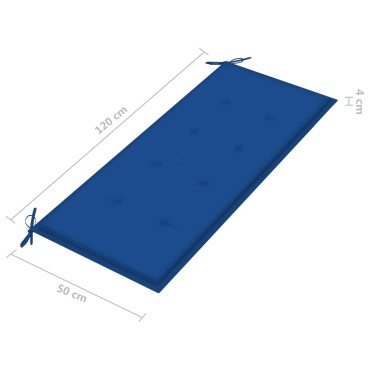 vidaXL Μαξιλάρι Πάγκου Κήπου Μπλε Ρουά 120x50x4cm Ύφασμα Oxford