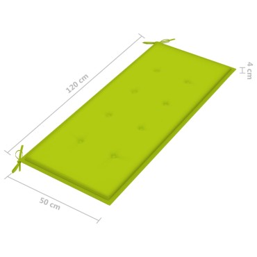 vidaXL Μαξιλάρι Πάγκου Κήπου Αν. Πράσινο 120x50x4cm Ύφασμα Oxford