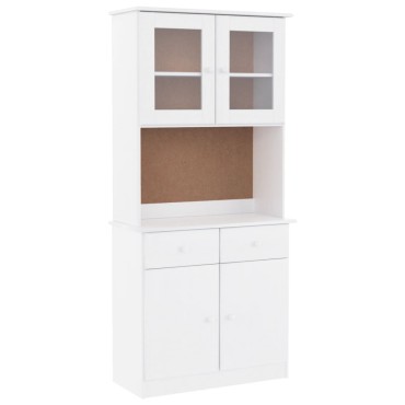 vidaXL Ντουλάπι ALTA Λευκό 77x35x165cm από Μασίφ Ξύλο Πεύκου 1 τεμ.