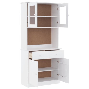 vidaXL Ντουλάπι ALTA Λευκό 77x35x165cm από Μασίφ Ξύλο Πεύκου 1 τεμ.