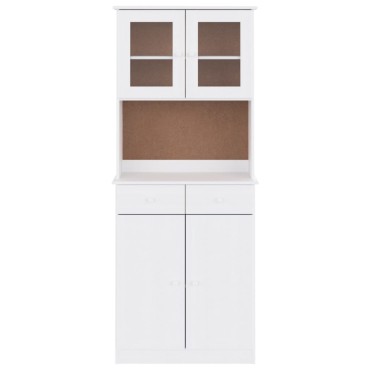 vidaXL Ντουλάπι ALTA Λευκό 77x35x188cm από Μασίφ Ξύλο Πεύκου 1 τεμ.