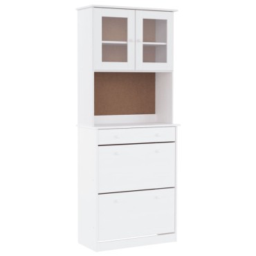 vidaXL Ντουλάπι ALTA Λευκό 77x35x188cm από Μασίφ Ξύλο Πεύκου 1 τεμ.