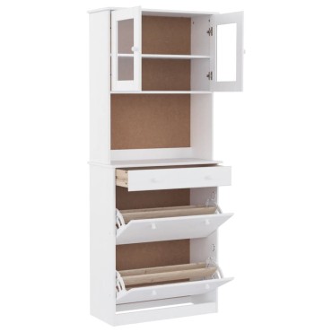 vidaXL Ντουλάπι ALTA Λευκό 77x35x188cm από Μασίφ Ξύλο Πεύκου 1 τεμ.