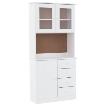 vidaXL Ντουλάπι ALTA Λευκό 77x35x165cm από Μασίφ Ξύλο Πεύκου 1 τεμ.