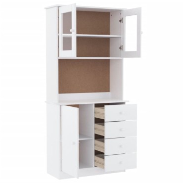 vidaXL Ντουλάπι ALTA Λευκό 77x35x165cm από Μασίφ Ξύλο Πεύκου 1 τεμ.